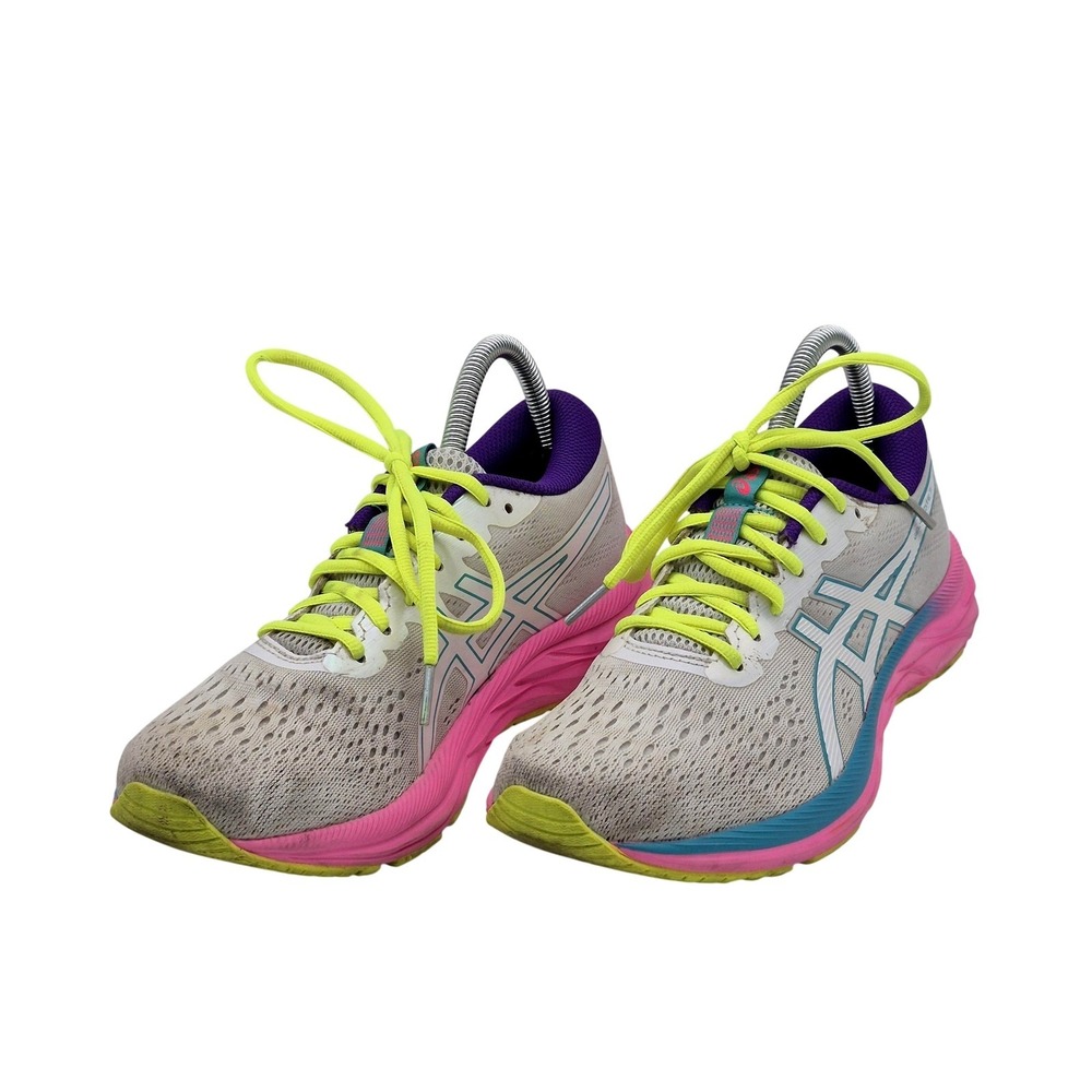 Asics Gel-Excite 7 Running Shoes Womens Size 8.5 White Pink Sneakers 1012A801